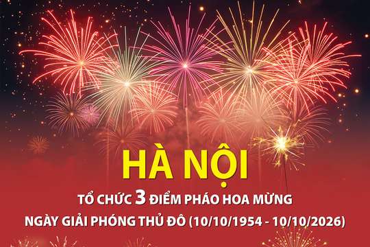 Chi tiết về 3 điểm bắn pháo hoa mừng Ngày Giải phóng Thủ đô