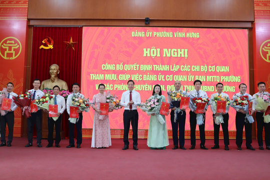 Phường Vĩnh Hưng kiện toàn tổ chức Đảng, sắp xếp bộ máy chuyên môn