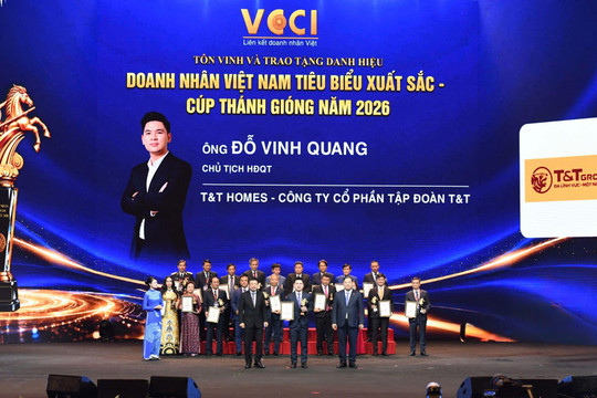 Phó Chủ tịch T&T Group Đỗ Vinh Quang được vinh danh Doanh nhân Việt Nam tiêu biểu xuất sắc - Cúp Thánh Gióng 2026