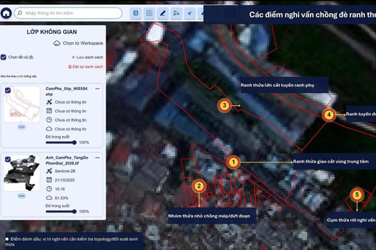 Ứng dụng công nghệ viễn thám và GeoAI: Đột phá làm sạch cơ sở dữ liệu đất đai
