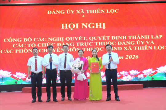 Xã Thiên Lộc thành lập 5 phòng chuyên môn trực thuộc UBND