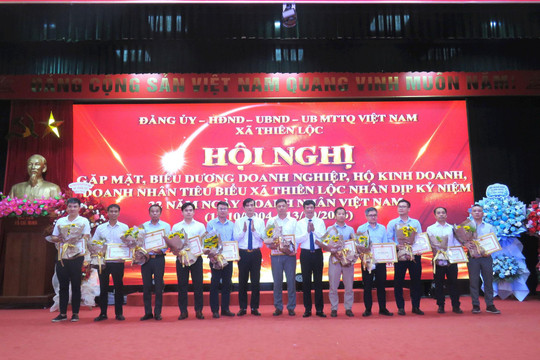 Xã Thiên Lộc tôn vinh doanh nghiệp, doanh nhân tiêu biểu