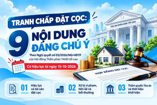 Những điểm mới trong giải quyết tranh chấp đặt cọc từ ngày 15-10