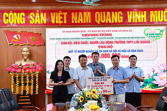 Xã Hòa Xá: Gần 600 triệu đồng đăng ký ủng hộ Quỹ “Vì người nghèo” năm 2026