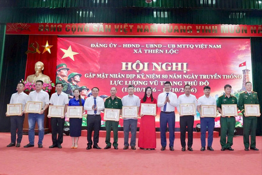 Xã Thiên Lộc gặp mặt kỷ niệm 80 năm Ngày truyền thống Lực lượng vũ trang Thủ đô