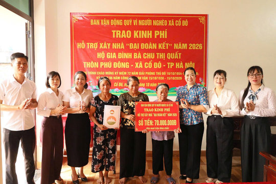 MTTQ xã Cổ Đô: Hỗ trợ xây dựng nhà Đại đoàn kết cho 4 hộ gia đình có hoàn cảnh khó khăn