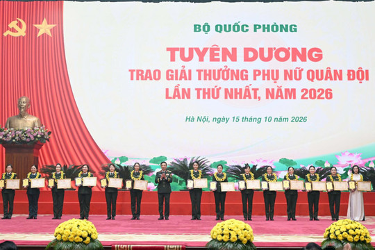 Tôn vinh 15 tập thể, 64 cá nhân nhận Giải thưởng Phụ nữ Quân đội lần thứ nhất