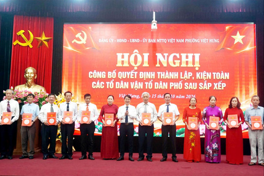 Phường Việt Hưng thành lập, kiện toàn 32 tổ dân vận sau sắp xếp