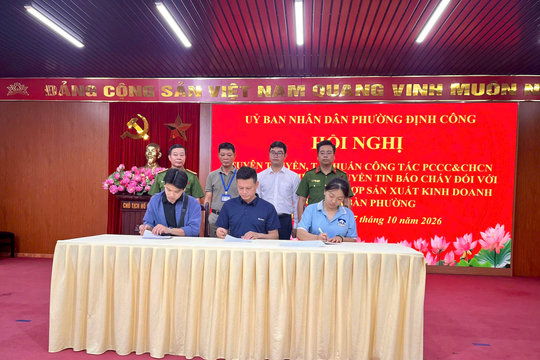 Phường Định Công chủ động phòng ngừa cháy, nổ tại trường học và cơ sở kinh doanh