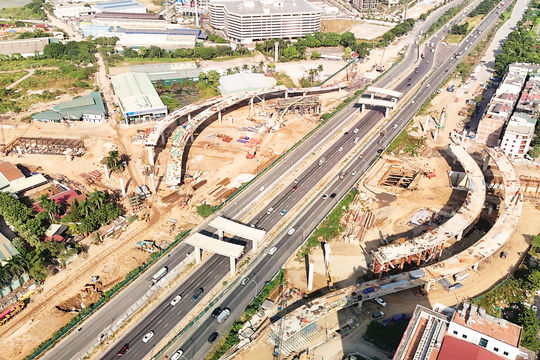 Tích cực thi công nút giao Vành đai 3,5 - Đại lộ Thăng Long