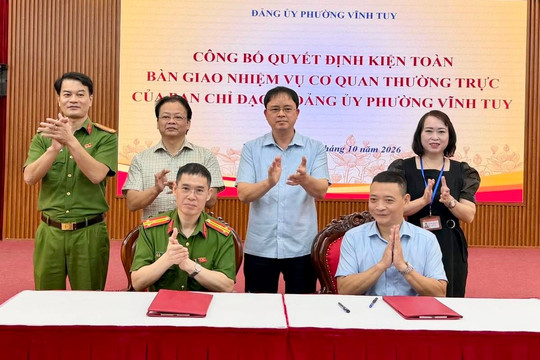 Đảng ủy phường Vĩnh Tuy kiện toàn Ban Chỉ đạo 57, đẩy mạnh chuyển đổi số