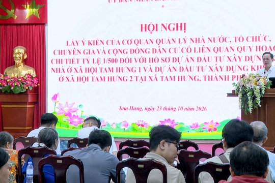 Xã Tam Hưng lấy ý kiến người dân về quy hoạch chi tiết hai dự án nhà ở xã hội