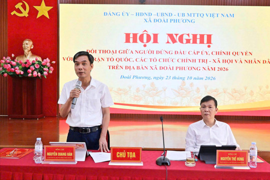 Lãnh đạo xã Đoài Phương đối thoại với Mặt trận Tổ quốc, các tổ chức chính trị - xã hội và nhân dân