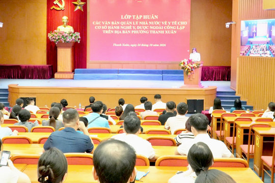 Phường Thanh Xuân tập huấn quy định về kinh doanh, hành nghề y, dược