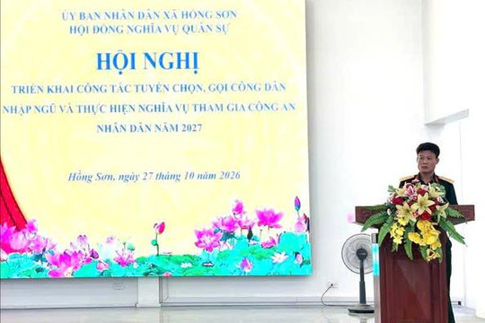Xã Hồng Sơn triển khai kế hoạch tuyển chọn, gọi công dân nhập ngũ năm 2027