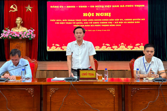 Lãnh đạo xã Phúc Thịnh đối thoại trực tiếp với nhân dân