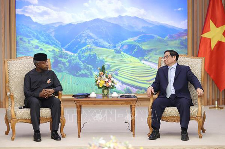 Thủ tướng Phạm Minh Chính tiếp Phó Tổng thống Cộng hòa Liên bang Nigeria Yemi Osinbajo