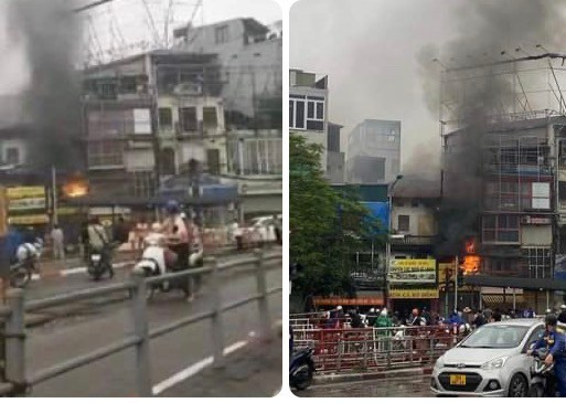 Dập tắt đám cháy cửa hàng quần áo trên phố Lê Duẩn