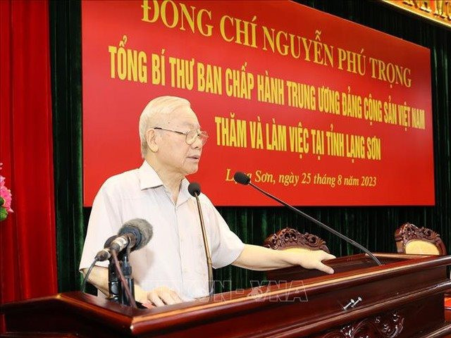 Phát biểu của Tổng Bí thư Nguyễn Phú Trọng nhân chuyến thăm, làm việc tại Lạng Sơn