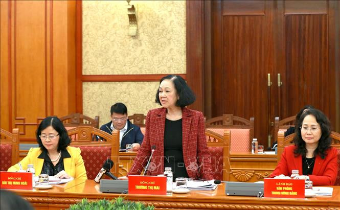 Thường trực Ban Bí thư Trương Thị Mai chủ trì giao ban với các Ban Cán sự đảng ở Trung ương