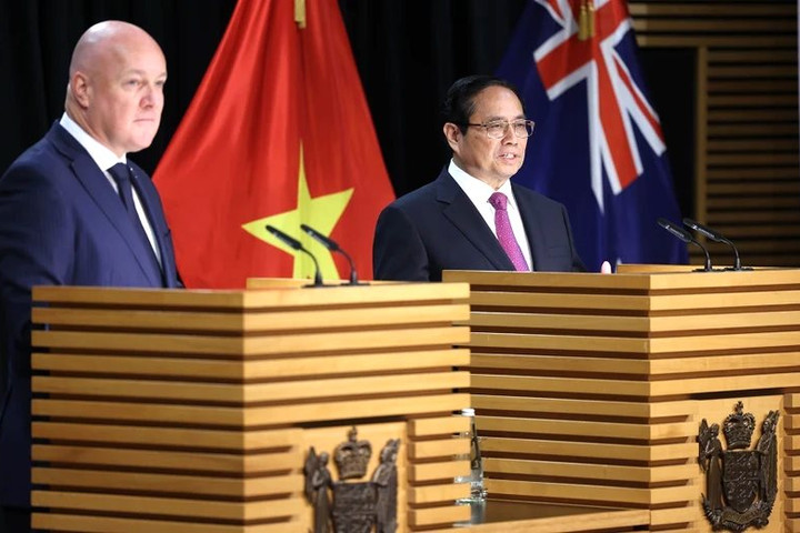 Thủ tướng New Zealand và Thủ tướng Phạm Minh Chính họp báo chung