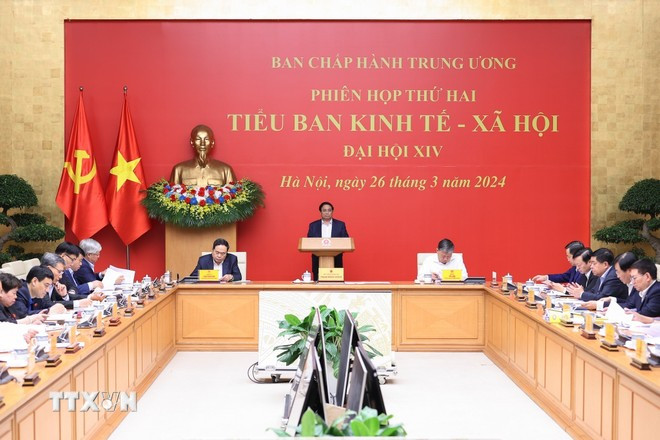 Thủ tướng Phạm Minh Chính chủ trì họp Tiểu ban Kinh tế - Xã hội Đại hội XIV của Đảng