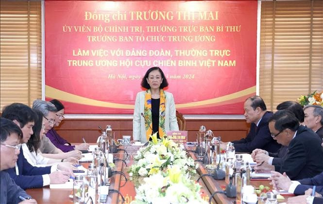 Thường trực Ban Bí thư Trương Thị Mai làm việc với Hội Cựu chiến binh Việt Nam