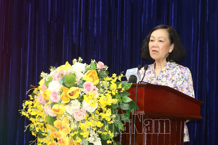 Thường trực Ban Bí thư Trương Thị Mai dự Hội nghị tổng kết công tác xây dựng Đảng tại Hà Nam