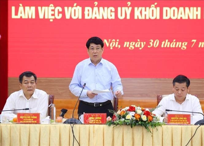 Thường trực Ban Bí thư Lương Cường làm việc với Đảng ủy Khối Doanh nghiệp Trung ương