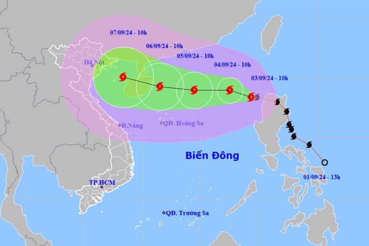 Bão Yagi đang mạnh dần vào Biển Đông, trở thành bão số 3