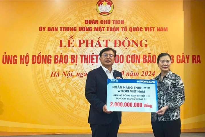 Woori Bank ủng hộ 2 tỷ đồng hỗ trợ khắc phục thiệt hại do cơn bão số 3