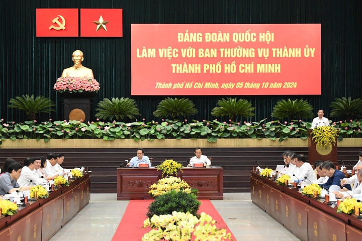 Chủ tịch Quốc hội Trần Thanh Mẫn làm việc với Ban Thường vụ Thành ủy thành phố Hồ Chí Minh