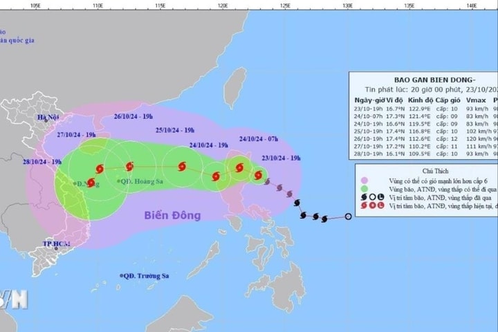 Bão Trami sẽ đi vào Biển Đông với sức gió mạnh nhất cấp 9, giật cấp 11