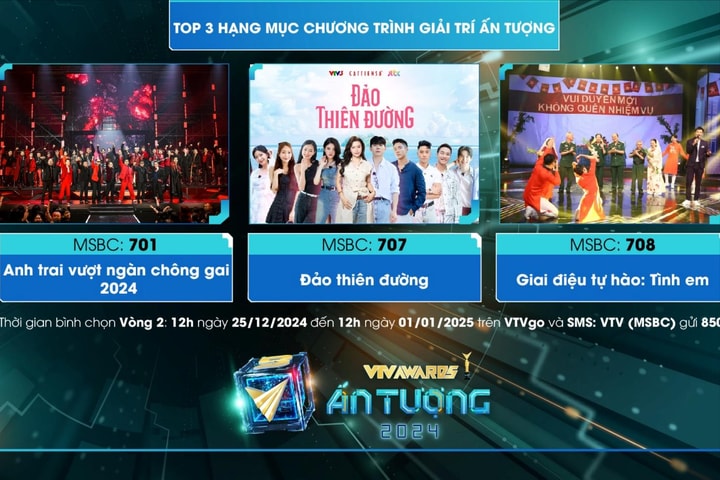 Công bố top 3 giải thưởng Ấn tượng VTV 2024