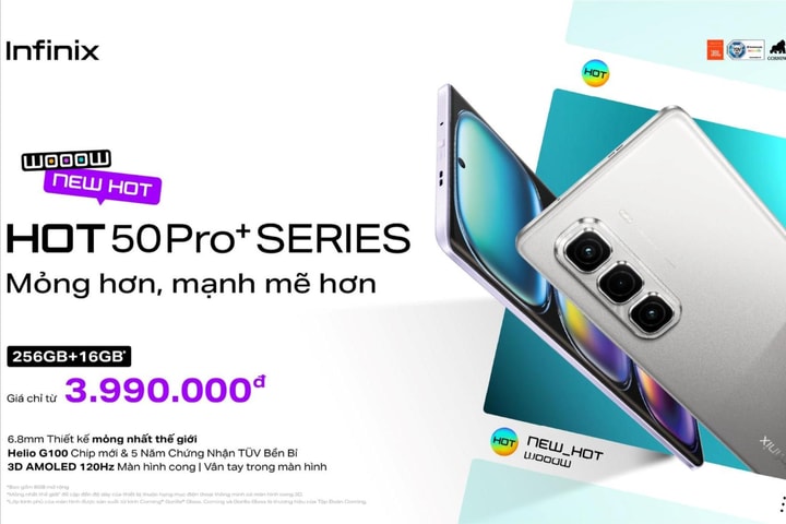 Infinix HOT 50 Pro+Series: Điện thoại màn cong mỏng hàng đầu thế giới, chỉ dưới 5 triệu đồng