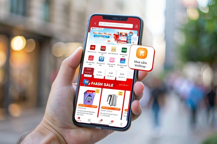 Mở VnShop trên app ngân hàng: Săn deal Tết giảm đến 1 triệu đồng, freeship tận tay