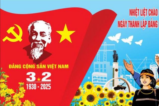 Kỷ niệm 95 năm Ngày thành lập Đảng Cộng sản Việt Nam (3/2/1930 - 3/2/2025) Đảng tiên phong, dân tộc anh hùng và khát vọng phát triển vươn tầm