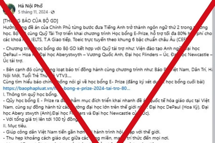 Bộ GD-ĐT cảnh báo chương trình học bổng tiếng Anh giả mạo