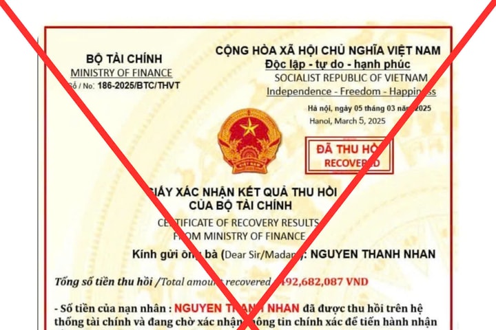 Cảnh báo giả mạo con dấu, chữ ký lãnh đạo Bộ Tài chính để lừa đảo