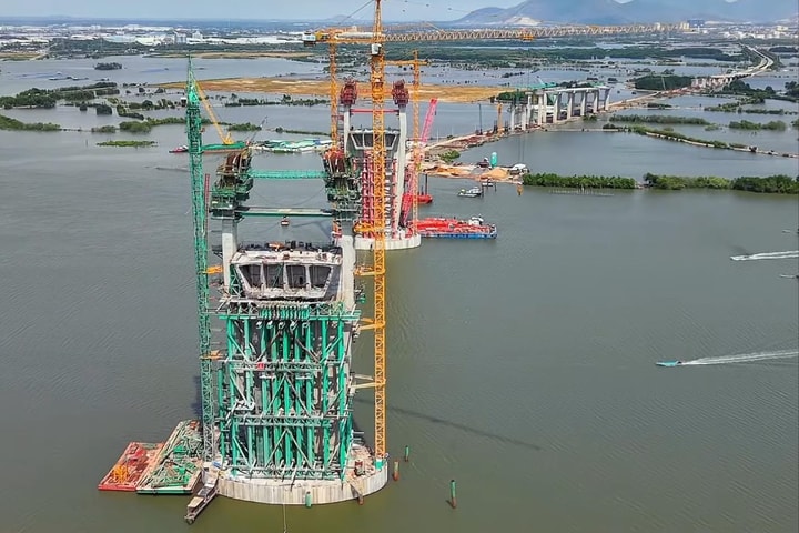 Cầu Phước An có nhịp chính dài nhất Đông Nam Á dần thành hình