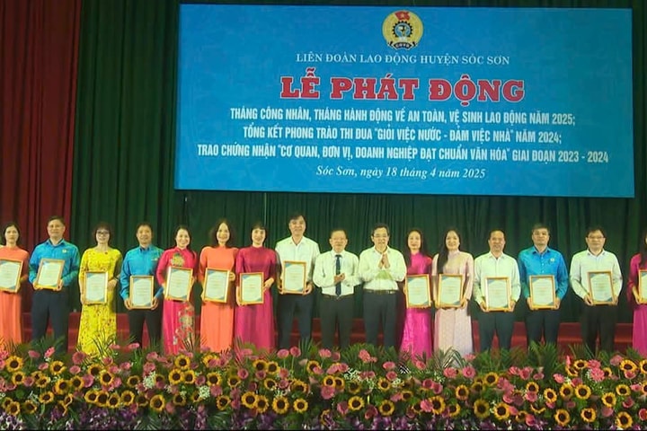 Liên đoàn Lao động thành phố tặng 48 suất quà cho công nhân huyện Sóc Sơn