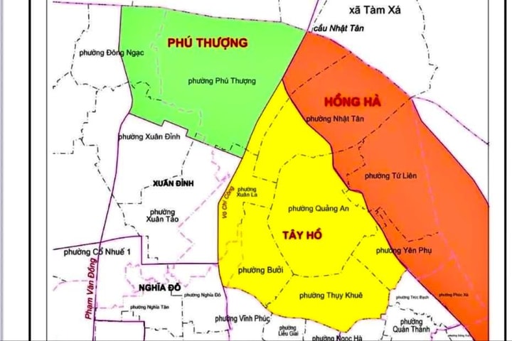 Phường Tây Hồ và Phú Thượng dự kiến là tên gọi mới của quận Tây Hồ sau sắp xếp