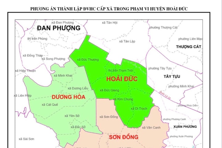 Trung tâm hành chính - chính trị xã Hoài Đức đặt tại Huyện ủy-HĐND-UBND huyện Hoài Đức hiện nay