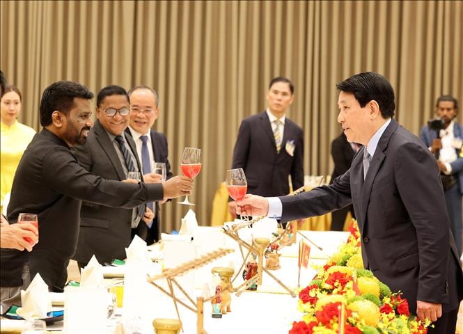 Chủ tịch nước Lương Cường chủ trì chiêu đãi cấp Nhà nước Tổng thống Sri Lanka