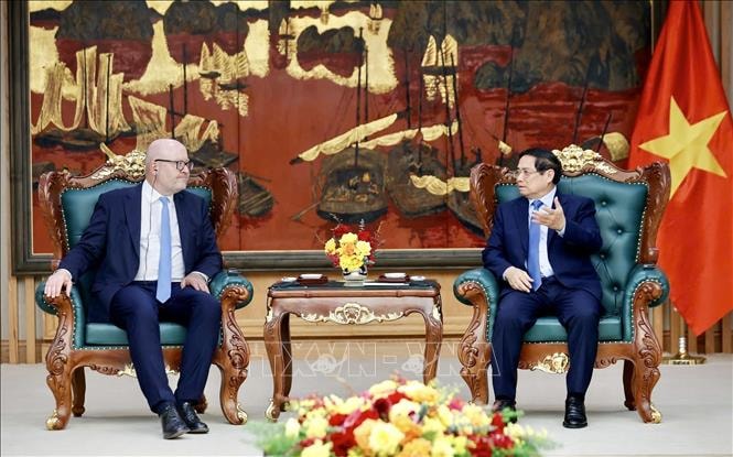Thủ tướng Phạm Minh Chính tiếp Chánh án và đoàn đại biểu Tòa án quốc tế về Luật biển