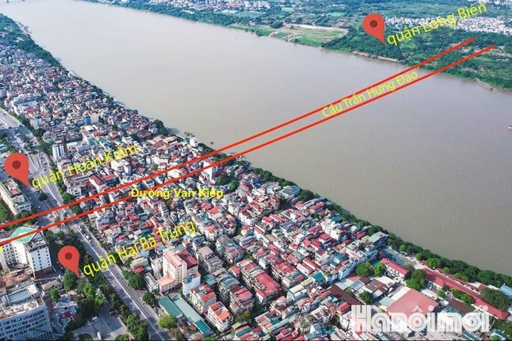 Toàn cảnh vị trí xây dựng cầu Trần Hưng Đạo được khởi công vào dịp 19-8