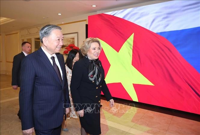Tổng Bí thư Tô Lâm hội kiến Chủ tịch Hội đồng Liên bang Nga Valentina Matviyenko