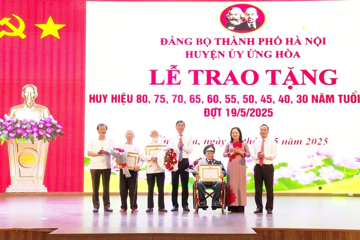Ứng Hòa trao Huy hiệu Đảng tặng 213 đảng viên
