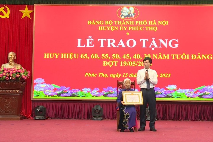 Phúc Thọ trao Huy hiệu Đảng tặng 149 đảng viên