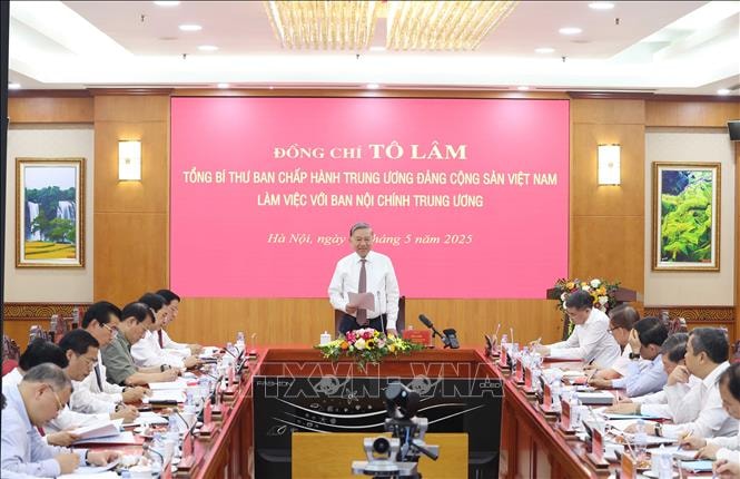 Tổng Bí thư Tô Lâm: Công tác nội chính phải hướng mục tiêu giữ vững ổn định để phát triển đất nước